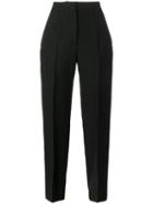 Olivier Theyskens - Pressed Tapered Trousers - Women - Silk/viscose - 40, Women's, Black, Silk/viscose