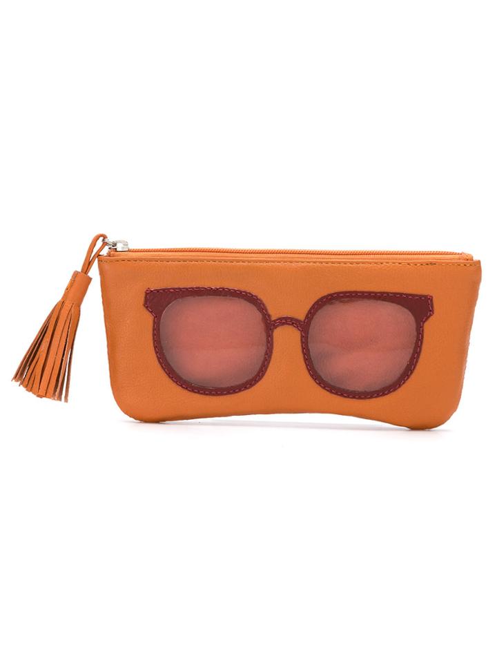 Sarah Chofakian Leather Glasses Case - Yellow & Orange