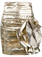 Faith Connexion Metallic (grey) Bow Detail Mini Skirt, Women's, Size: Small, Silk/polyamide/polyester/viscose
