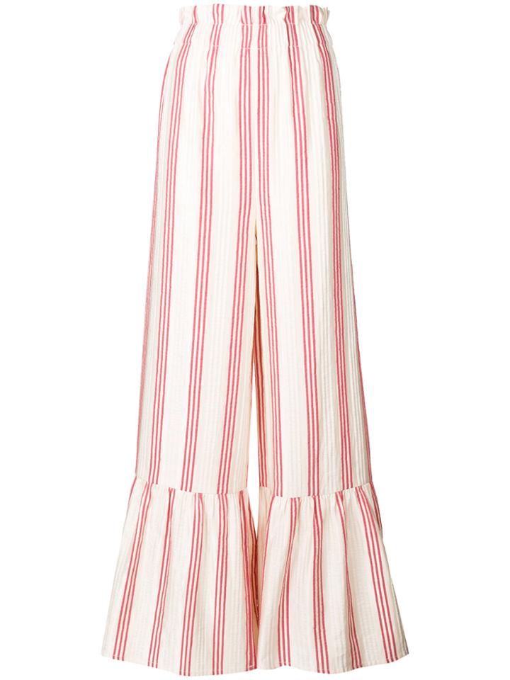 Vilshenko Flared Striped Trousers - Nude & Neutrals