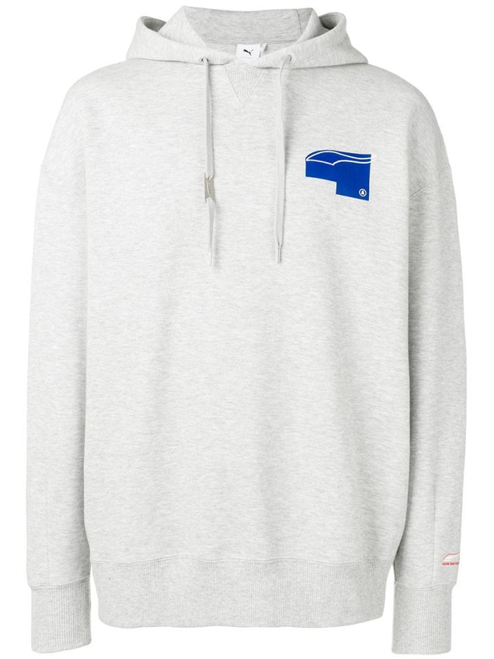 Puma Contrast Print Hoodie - Grey
