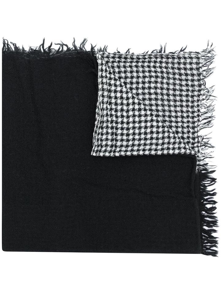 Yohji Yamamoto Houndstooth Print Scarf - Black