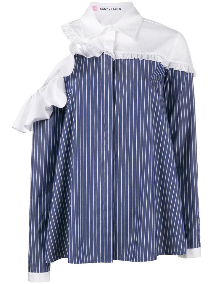 Sandy Liang Charles Cold Shoulder Blouse - Blue