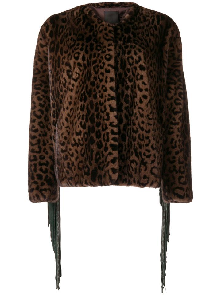 Liska Leopard Printed Jacket - Brown