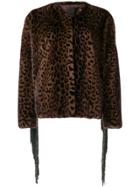 Liska Leopard Printed Jacket - Brown