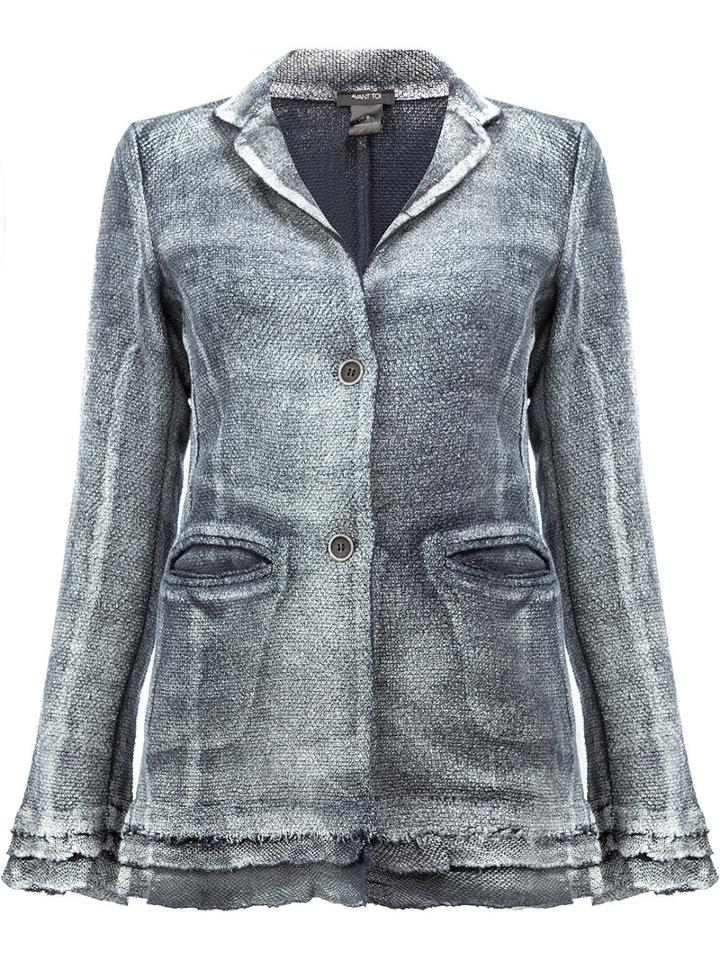 Avant Toi Burnout Buttoned Jacket, Women's, Size: Small, Blue, Cotton/hemp/polyamide