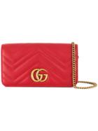 Gucci Gg Marmont Clutch - Red