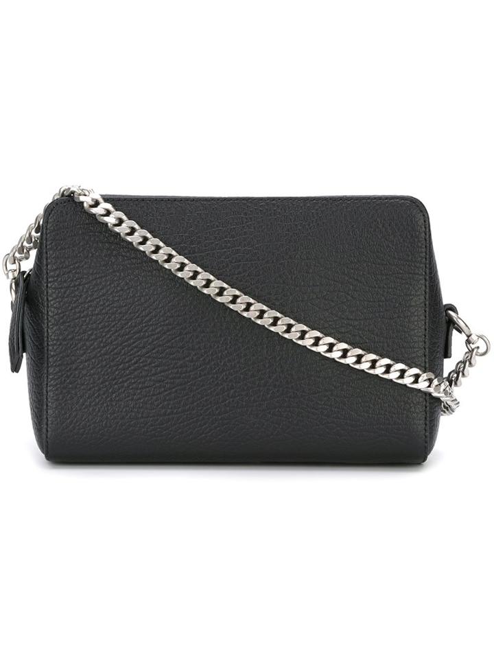 Maison Margiela Chain Strap Shoulder Bag, Women's, Black, Leather/cotton