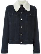 Mm6 Maison Margiela Shearling Collar Denim Jacket - Blue