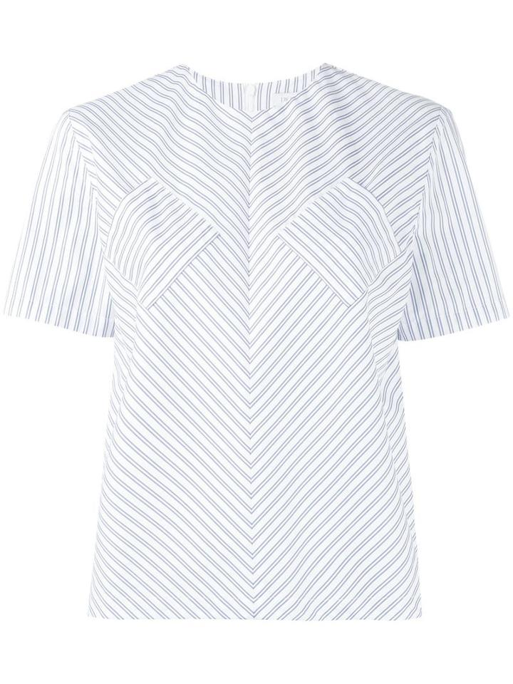 J.w.anderson Contrast Pocket Striped Top, Women's, Size: 10, White, Cotton
