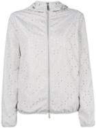 Emporio Armani Cut-out Detail Hooded Jacket, Women's, Size: 40, Nude/neutrals, Polyester