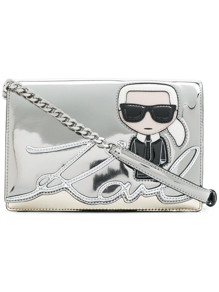 Karl Lagerfeld Ikonic Shoulder Bag - Metallic