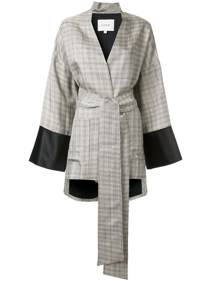 Layeur Tie-waist Kimono - Grey