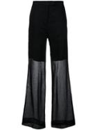 Yang Li - Elegant Wide Trousers - Women - Cotton - 44, Black, Cotton