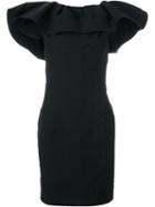 Lanvin Back Lace Panel Dress, Women's, Size: 36, Black, Linen/flax/viscose/spandex/elastane