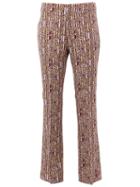 Giambattista Valli Geometric Print Flared Trousers, Women's, Size: 40, Pink/purple, Acetate/cotton/polyamide/viscose