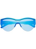 Balenciaga Eyewear Mirrored Oversized Sunglasses - Blue