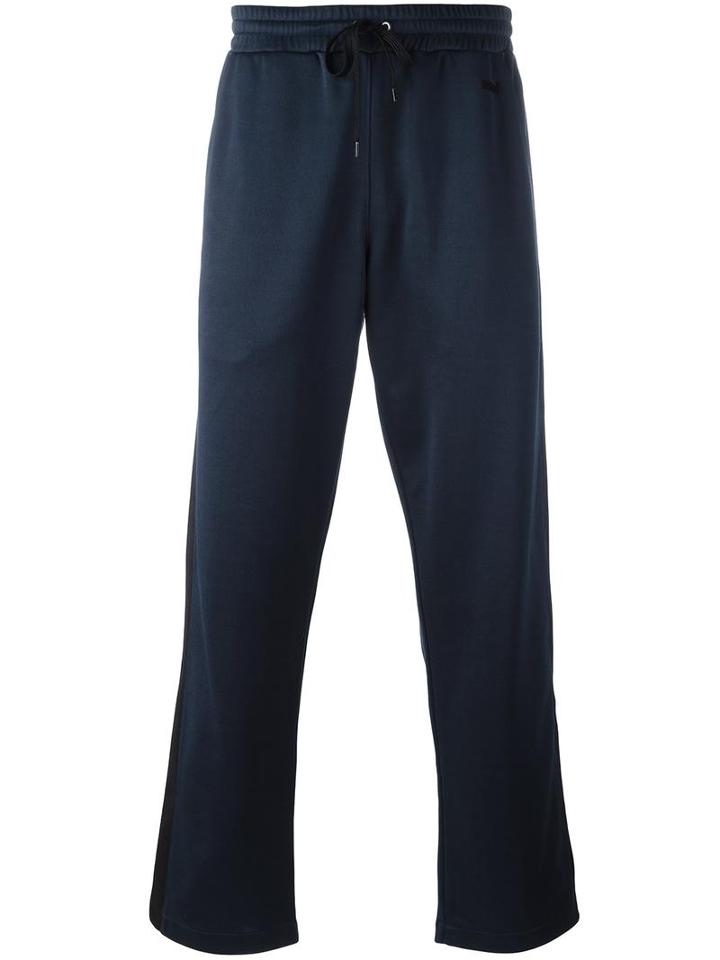 Ami Alexandre Mattiussi Contrast Stripe Track Pants, Men's, Size: Large, Blue, Cotton/polyester