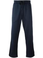 Ami Alexandre Mattiussi Contrast Stripe Track Pants, Men's, Size: Large, Blue, Cotton/polyester
