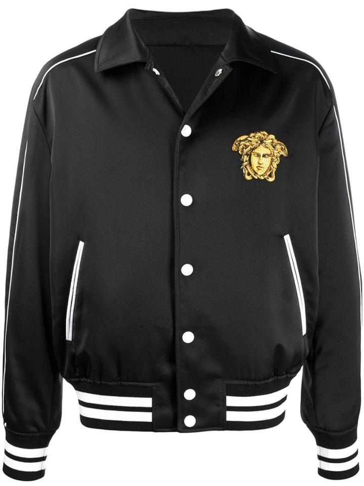 Versace Embroidered Tiger Bomber Jacket - Black