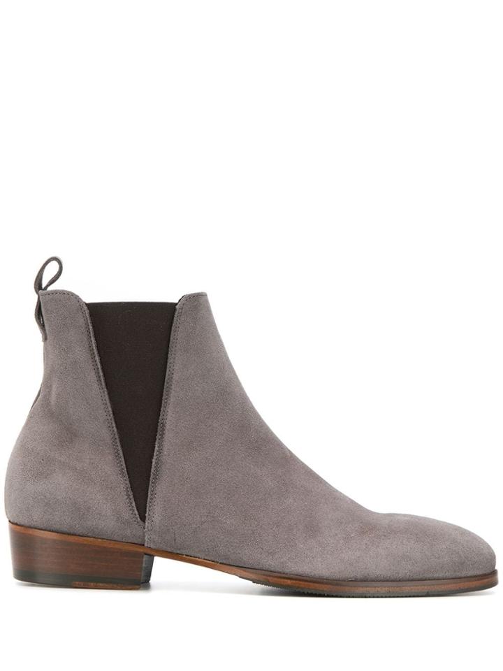 Leqarant Stitched Panel Boots - Grey