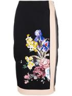 Sport Max Code Floral Embroidered Pencil Skirt - Black