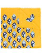 Gucci - Wallpaper Print Shawl - Women - Silk/modal - One Size, Yellow/orange, Silk/modal