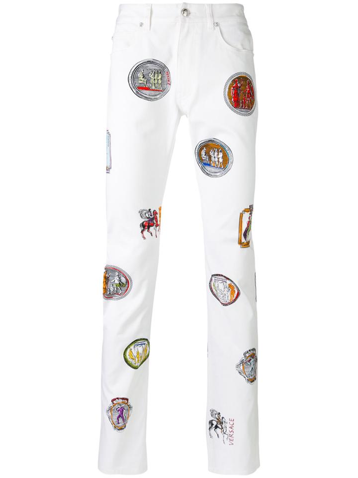Versus Patch Detail Trousers - White