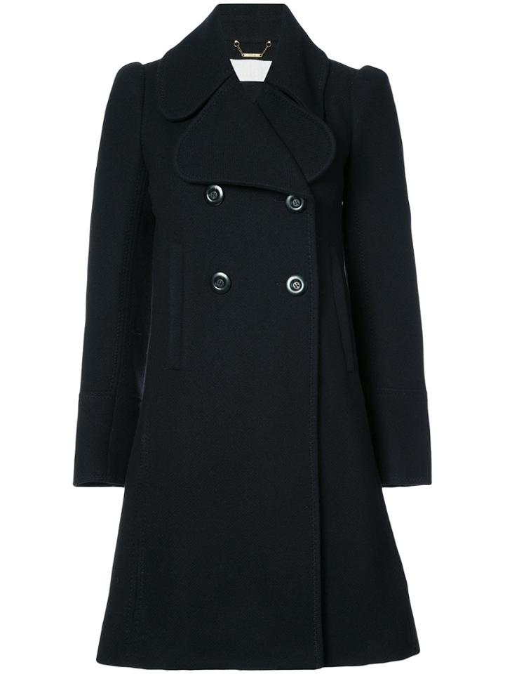 Chloé Double Breasted Peacoat - Black