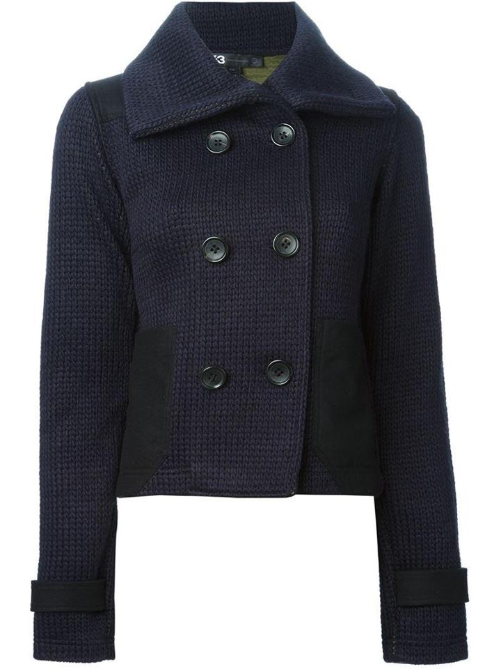 Y-3 Double Breasted Oversized Collar Cardigan