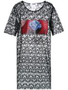 Msgm Lace T-shirt Dress - Black