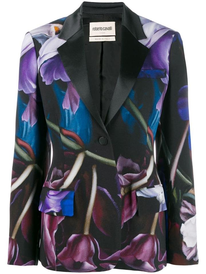 Roberto Cavalli Marchito Print Blazer - Blue