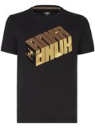 Fendi Roma Amor Logo Print T-shirt - Black