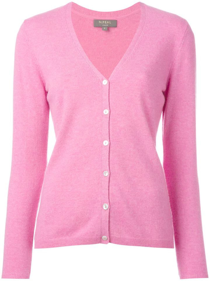N.peal Classic Cardigan, Women's, Size: Small, Pink/purple, Cashmere