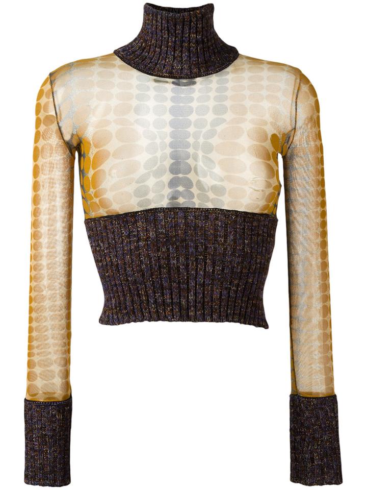 Jean Paul Gaultier Vintage Cropped Two-tone Jumper - Brown