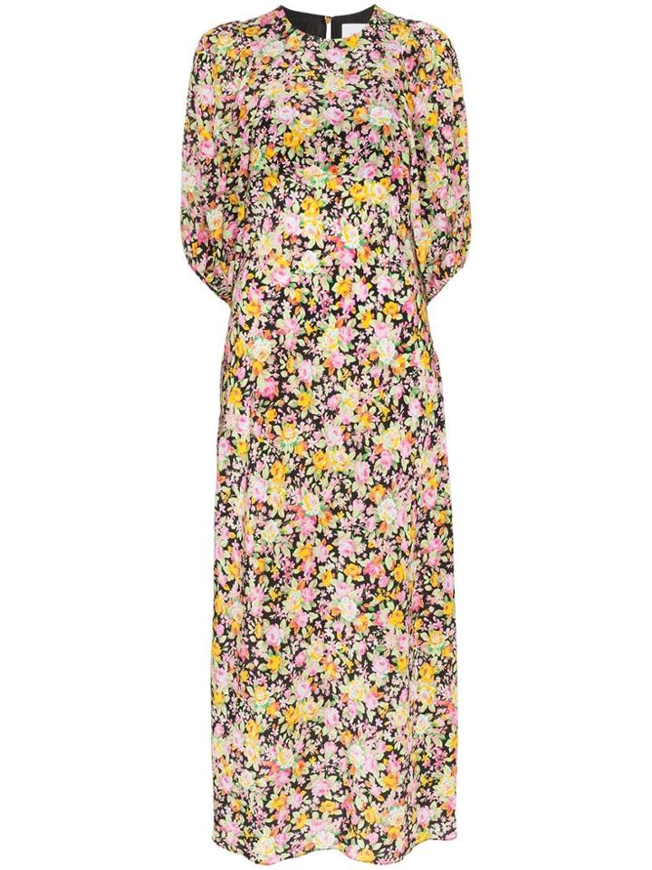Les Reveries Psychedelic Meadow Floral Print Midi Dress - Multicolour