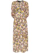 Les Reveries Psychedelic Meadow Floral Print Midi Dress - Multicolour
