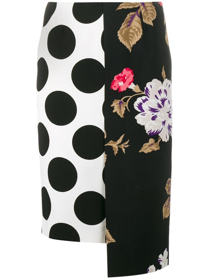 Msgm Polka Dot Floral Panelled Skirt - Unavailable