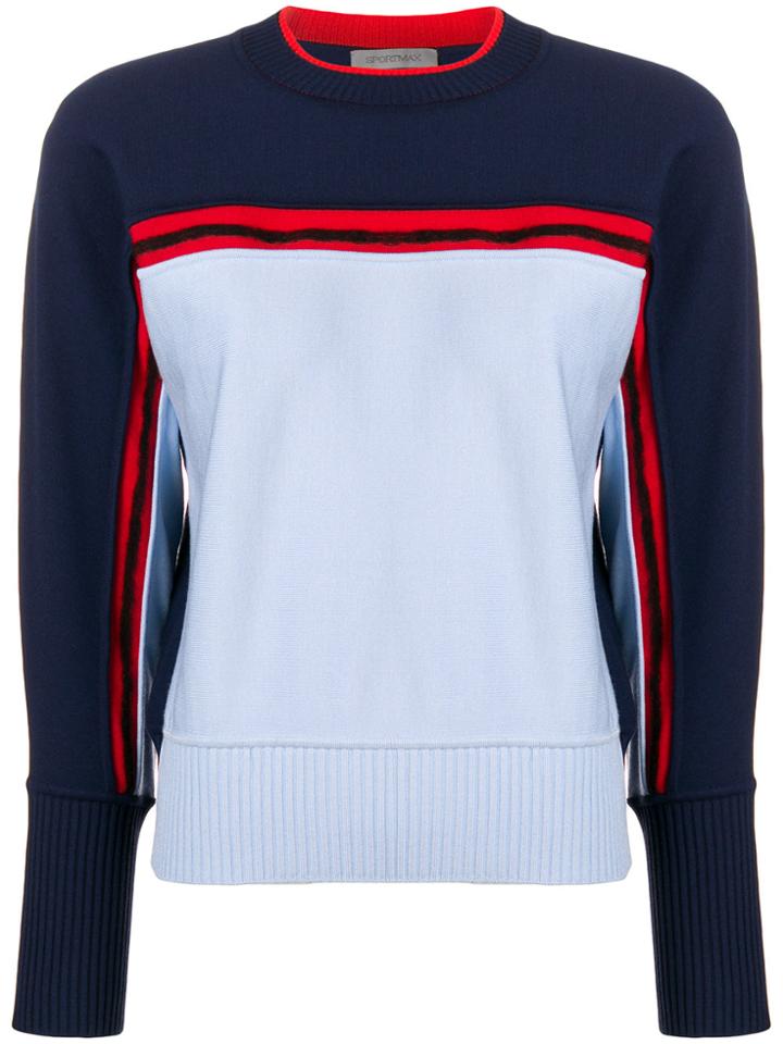 Sportmax Colour-block Fitted Sweater - Blue