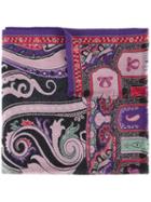 Etro Floral And Paisley Scarf, Women's, Pink/purple, Silk/cashmere