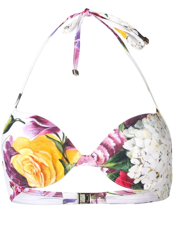 Dolce & Gabbana Floral Bikini Top - White