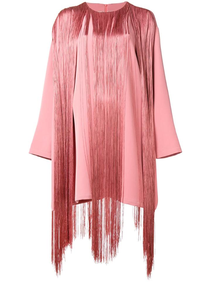 Mm6 Maison Margiela Oversized Fringe Dress - Pink & Purple