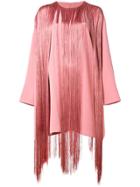 Mm6 Maison Margiela Oversized Fringe Dress - Pink & Purple