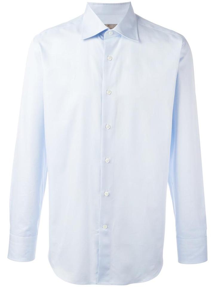 Canali Classic Shirt, Size: 42, Blue, Cotton
