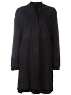 Salvatore Santoro Layered Coat, Women's, Size: 42, Blue, Leather