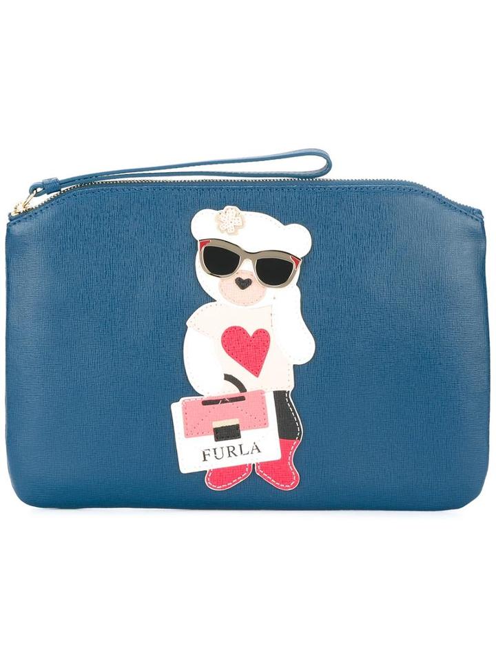 Furla Venere Clutch, Women's, Blue, Leather