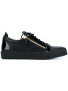 Giuseppe Zanotti Design Leather Low-tops With Gold Zips