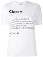 Anna K - Slogan Printed T-shirt - Women - Cotton/spandex/elastane - M, White, Cotton/spandex/elastane