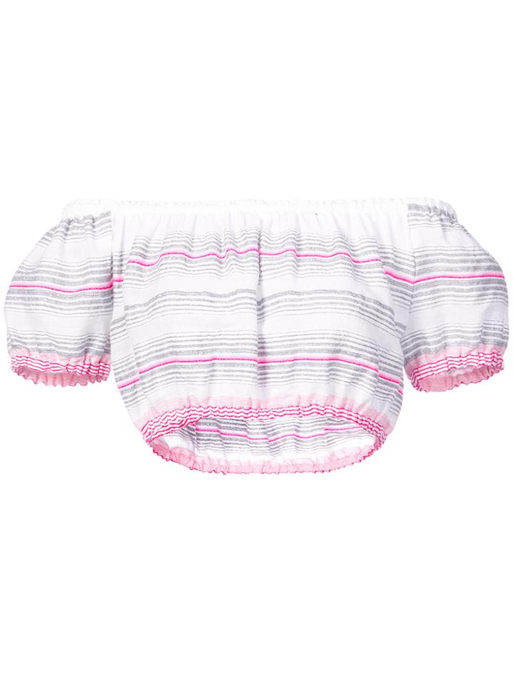 Lemlem Tereza Cropped Puff Blouse - White