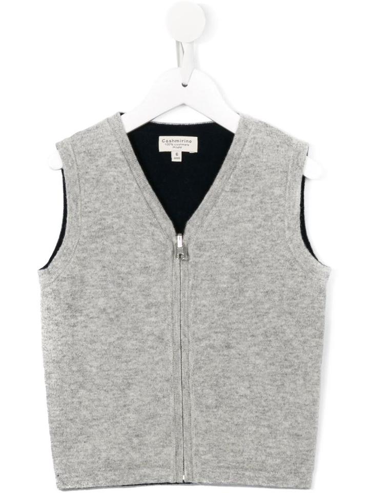 Cashmirino V-neck Knitted Gilet, Toddler Boy's, Size: 3 Yrs, Grey